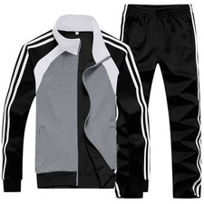 Men's Athletic Running Tracksuit Set Casual Full Zip Jogging Sweat Suit XX-L...