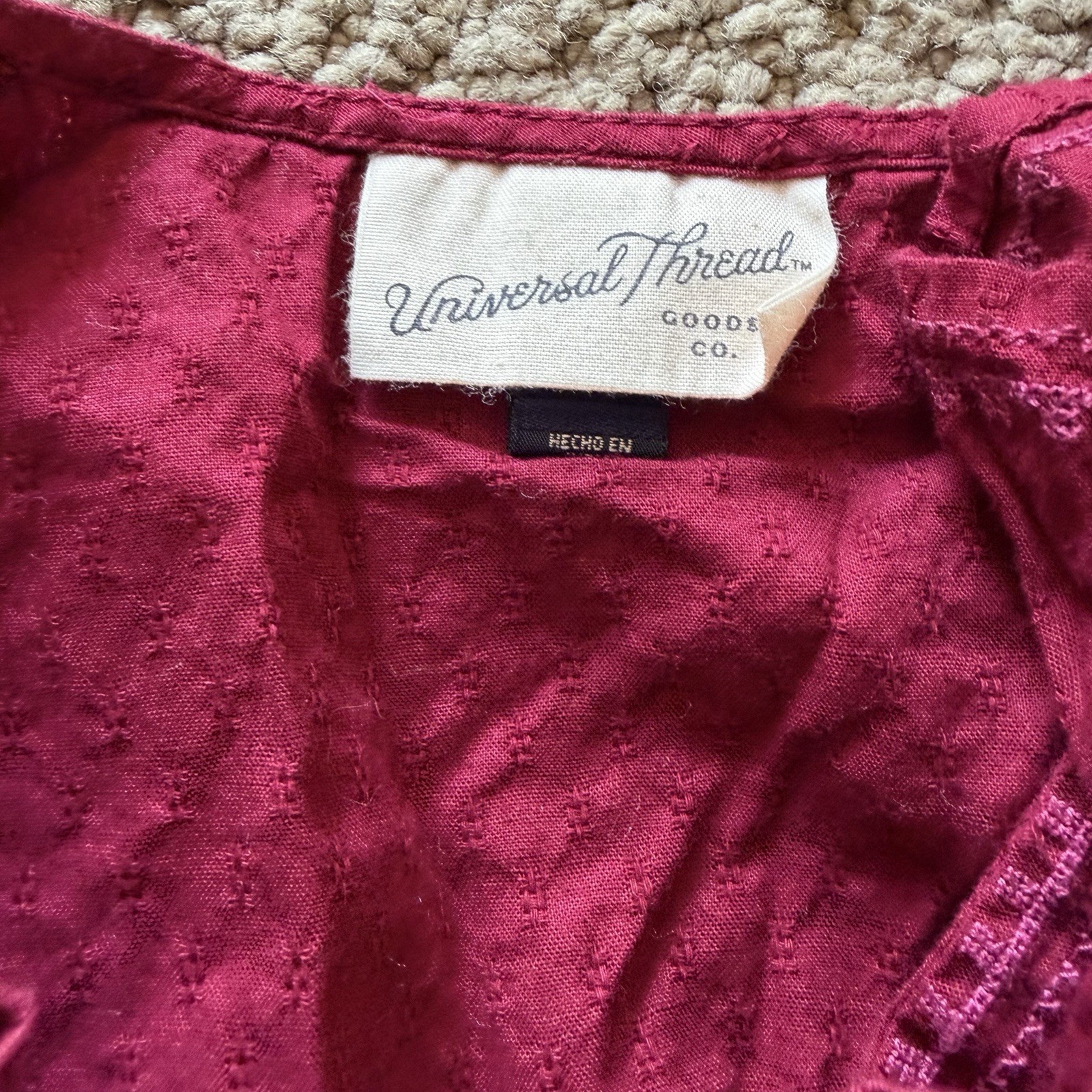 Universal Thread Maroon Embroidered Midi Dress Si… - image 6