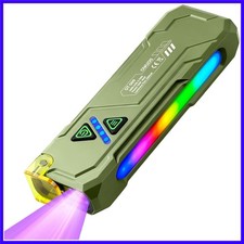 EDC Rechargeable Flat Flashlight 1000 Lumens White LED/UV/RGB Ambient Signali...