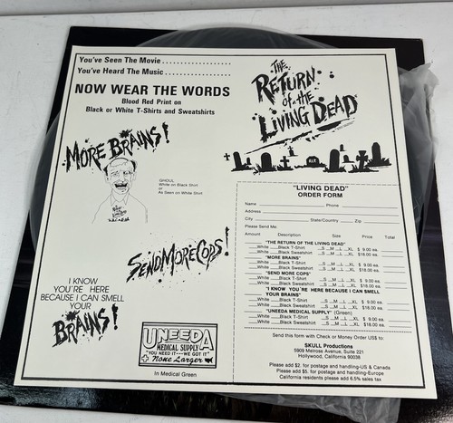 Return of the Living Dead Original Soundtrack Vinyl LP 1985 Enigma 72004-1 - Bild 3 von 9