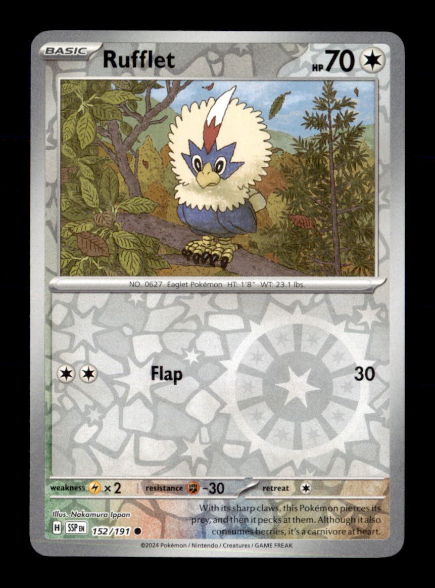 Rufflet 152/191 Common Surging Sparks Pokemon Reverse Holo Near Mint
