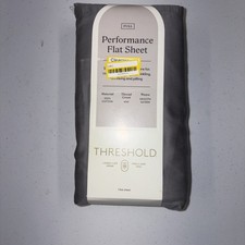Full 400 Thread Count Performance Flat Sheet Dark Gray - Threshold: Cotton