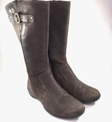 Ecco Women's 37 7 Brown Leather High Rise Gore-Tex  Boots Mid Calf Moto