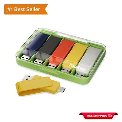 64GB 2-in-1 USB Flash Drive - High-Speed Dual USB C&A Memory Stick (5 Pack)