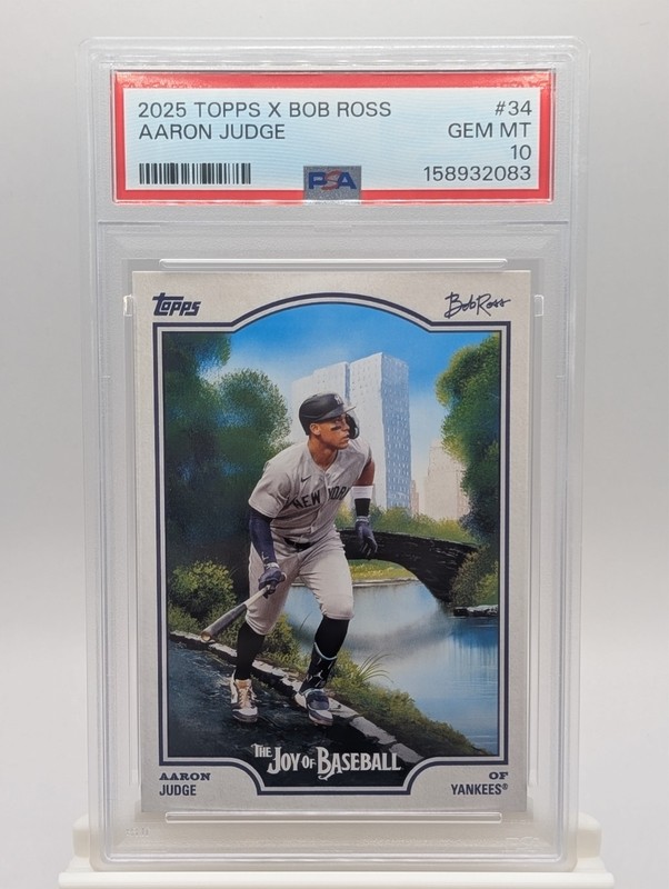 AARON JUDGE 2025 TOPPS X BOB ROSS THE JOY OF BASEBALL #34 PSA 10 YANKEES