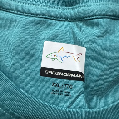 Greg Norman Mens Lux Shark Short Sleeve T Shirt Size XXL Teal/Yellow/Orange NEW - Picture 9 of 21