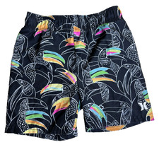 Hurley Toucan Print Swim Trunks Toddler 24M Neon