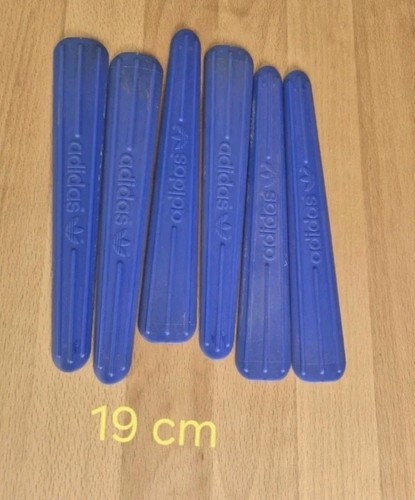 6 x original adidas Stabilisatoren für  Stegstutzen 19 cm blau  vintage