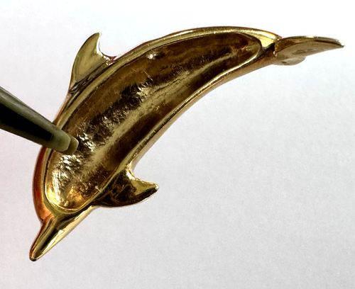Dolphin RGL .375 9K Solid Yellow Gold Ocean Life Large Unisex Pendant - Picture 5 of 16