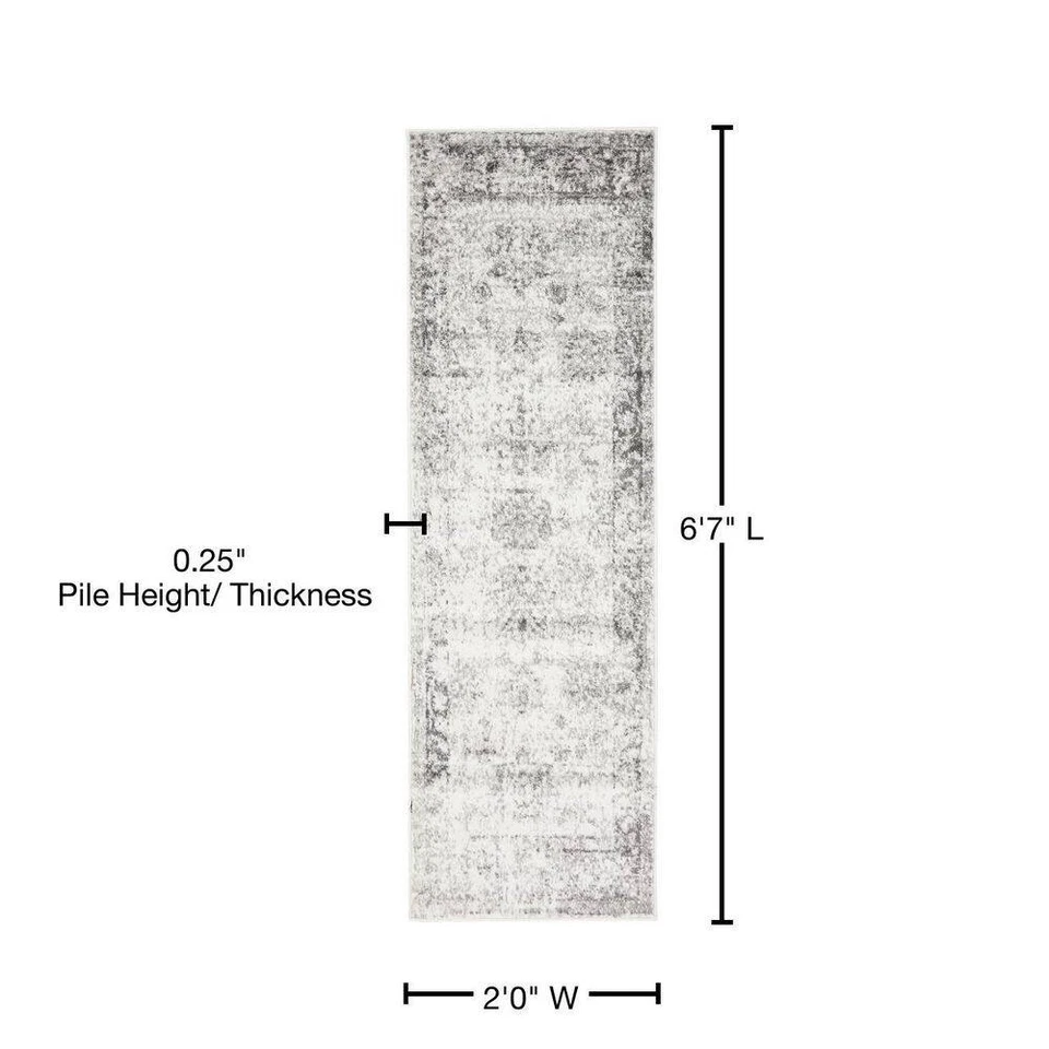 Sofia Casino Gray 2 Ft. X 7 Ft. Medallion Runner Rug - Image 3 of 4