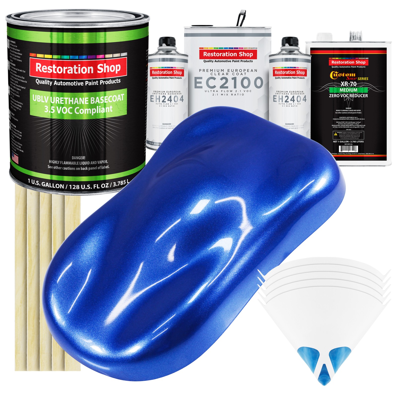 Cobalt Blue Firemist LOW VOC Urethane Basecoat Gallon Kit with European Clear Coat