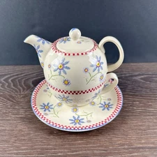 Shannonbridge Potteries Tea for One Nesting Teapot Cup & Saucer Set Ireland