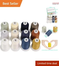 Multi-Purpose Mercerized Cotton Threads 50S/3 600M for Quilting Serger Sewing