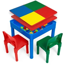Play Platoon Kids Activity Table Set - 5 in 1 Table with Storage