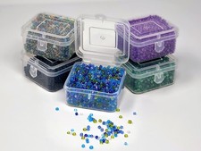Glass 2-3mm Seed Beads 5 Colors 200 grams 5 Flip Top Plastic Storage Boxes 1