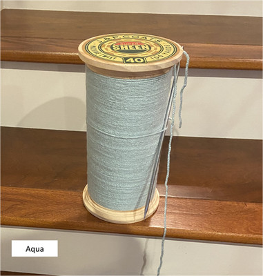 Giant Faux Spool of Thread - 11'' Aqua