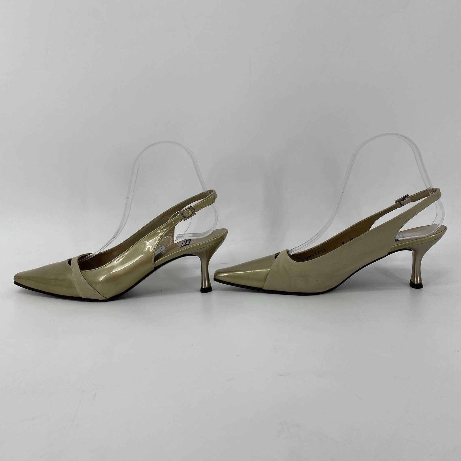 Stuart Weitzman Preowned Womens Gold/Tan heels sling back size 8 EUC