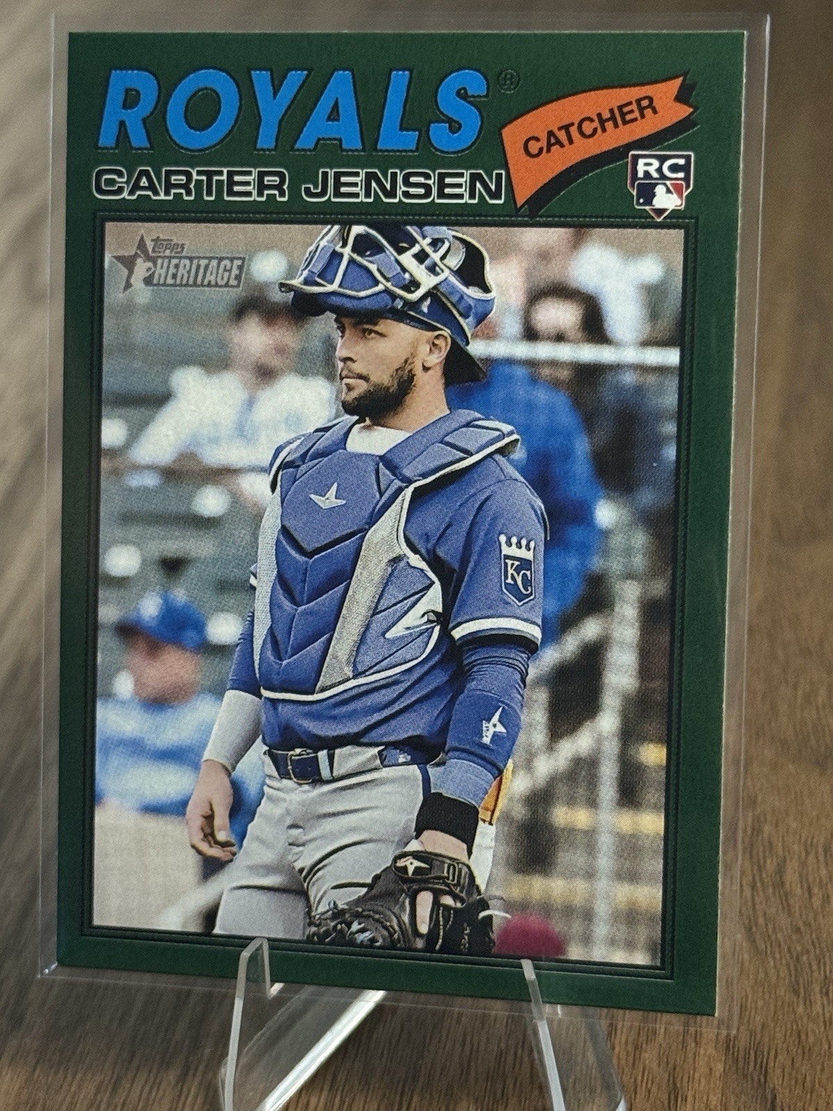 2026 Topps Heritage Dark Green Border RC #199 - Carter Jensen - K. C. Royals 🔥