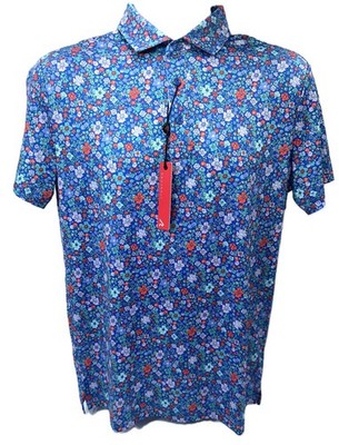 $110 REDVANLY Men's Louis Polo Shirt -R2520- Marine Multi  - Small-New With Tags