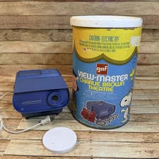 Vintage 1974 GAF View-Master Charlie Brown Projector Set + 10 Reels WORKING!