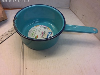 Enamelware turquiose 2qrt sauce pan NEW (company 2nd's will have chip damage)