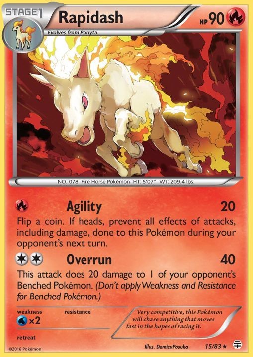 Rapidash - 15/83 - Rare - Lightly Played