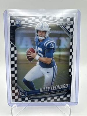 Riley Leonard [Black White Checker] #342 2025 Panini Prizm Indianapolis Colts