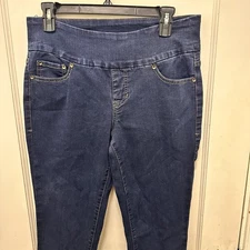 JAG Pull On Straight Women's size 8 Dark Wash Blue Denim Jeans
