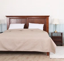 Quilted Quilt Quilted Blanket Coverlets Bedspreads 102''x86'' King Size Camel