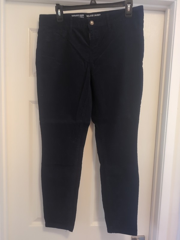 EUC Mossimo Mid Rise Skinny, Ankle Pants, Blue Cords, Size 12 X 28", Stretch