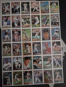1991 Topps Cracker Jack Baseball Mini Complete Uncut Sheet Set Series 2
