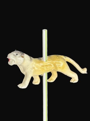 Vintage~Celluloid~Circus Animal~Party Decor~Drinking Straw Figurine~Tiger