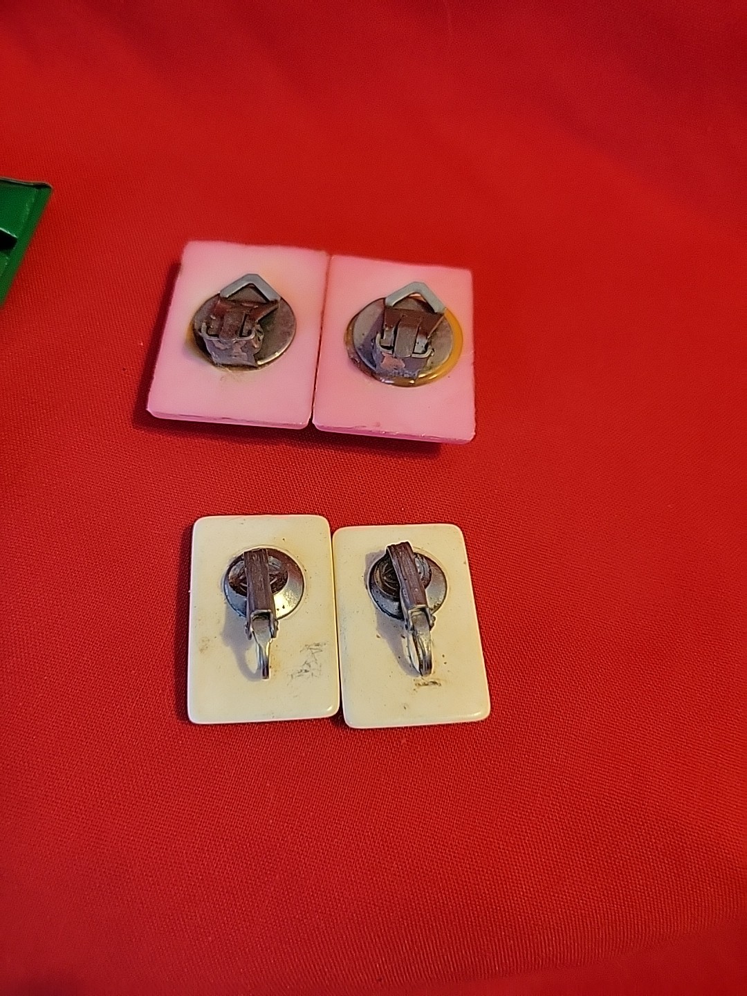 Vintage Rectangular Clip On Earrings - image 6