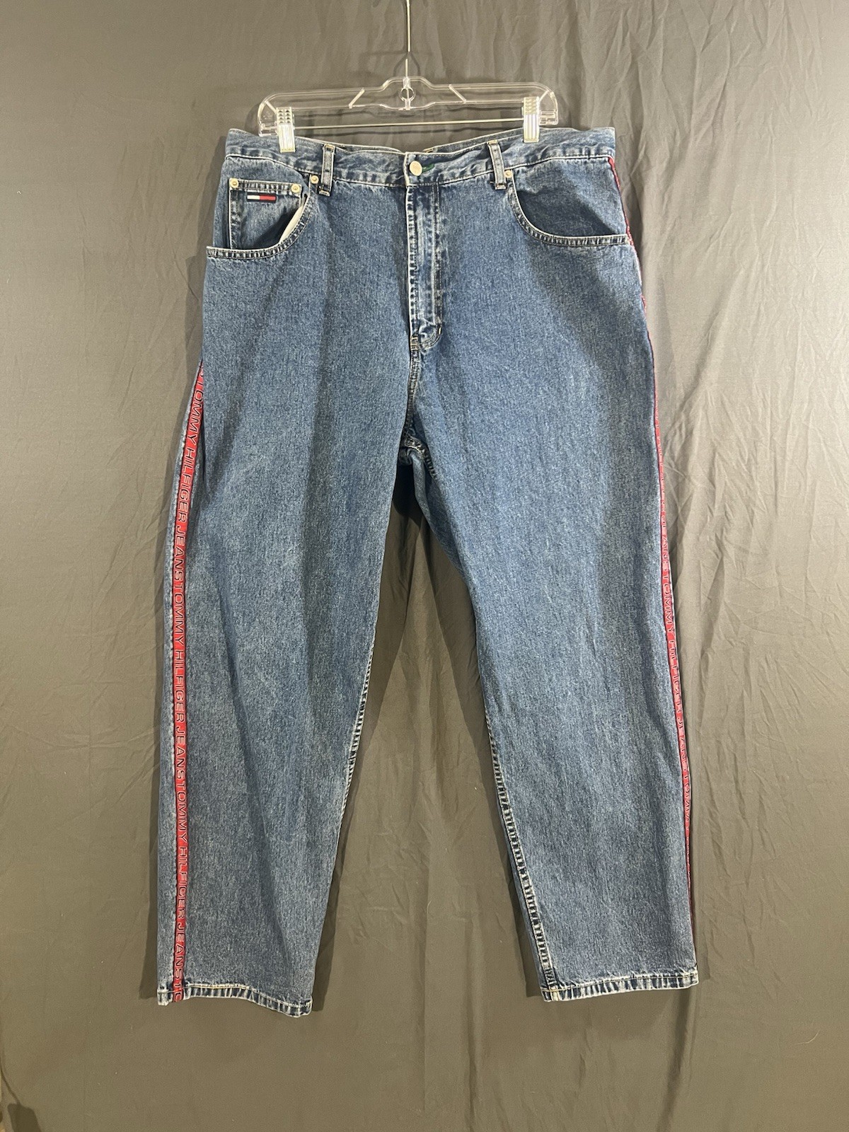 Vintage Y2K Tommy Hilfiger Demin Jeans 38x32 Tommy Jeans Straight Leg Baggy 