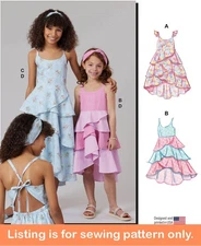 SEWING PATTERN Sew Girls Clothes Clothing Dress Sundress Petal Tiers Skirt 8592