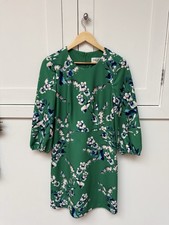 Eliza J green floral print dress puff sleeve lined A-line spring summer size 8