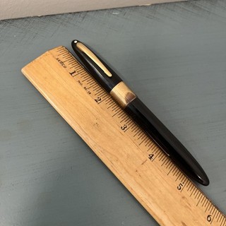 Vintage Sheaffer Fountain Pen 14k Lifetime Nib 14k Gold Trim White Dot USA Black