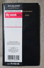 2026 At-A-Glance Weekly Planner, 3-1/4 x 5-3/4", Faux Crocodile Cover 70-402-05