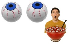 Fake Moving Wobbly Blue Eyeballs Gravity Eyes Set Spooky Halloween Cosplay Prop