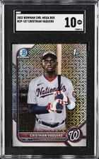 2022 BOWMAN MEGA BOX CHROME #157 CRISTHIAN VAQUERO SGC 10 GM