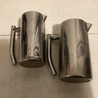 Set of 2 stainless steel milk coffee hot water jugs double skinned heavyweight