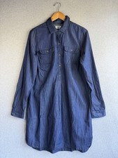 Old Navy Dress Womens Medium Tall Blue Chambray Tunic Resort Casual Popover