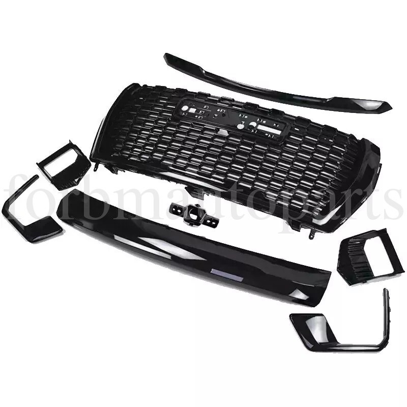 Front Grille Hood Trim Molding Gloss BK Set 7pcs Fit For 2021-2024 GMC Yukon/XL