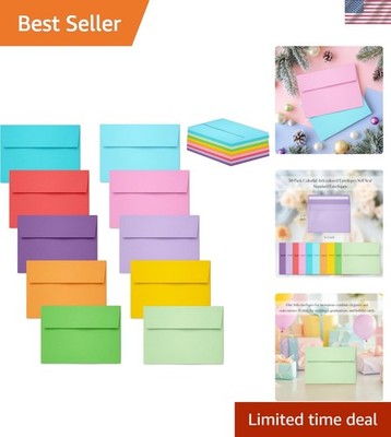 50-Pack 4x6 Colored Envelopes - Perfect for Weddings or Greetings
