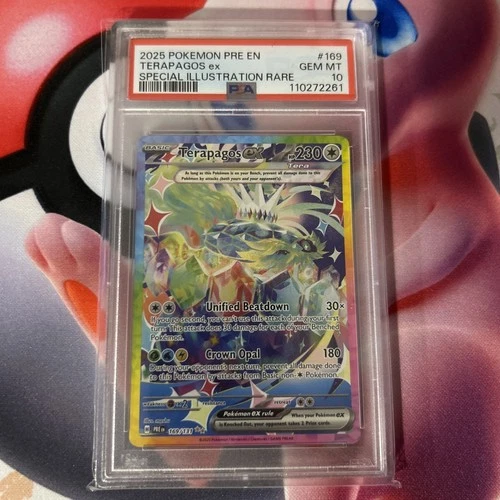 2025 Pokémon Prismatic Evolutions Terapagos ex 169/131 PSA 10 SIR