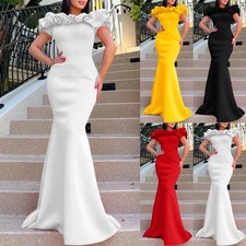 Women's Off Shoulder Long Evening Dress Elegant Mermaid Prom Party Maxi Dress