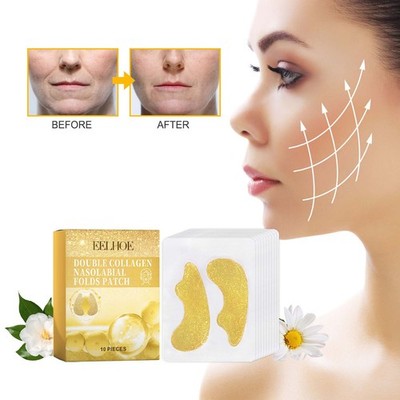 Wrinkle Patches for Smile Lines & Nasolabial Folds, Collagen Hyaluronic Acid