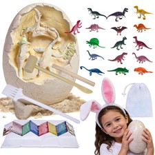 LIHBCAIYI Dino Dig Kit with Jumbo Egg,16PCS Hatching Dinosaur Eggs Excavation...