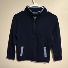 Cat Jack Boys Navy 1/4 Zip Sweatshirt S 6/7 Long Sleeve
