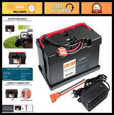 24V 7Ah Ride-On Car Battery, Lightweight  Long-Lasting with 2A Charger, 4x4 UTV